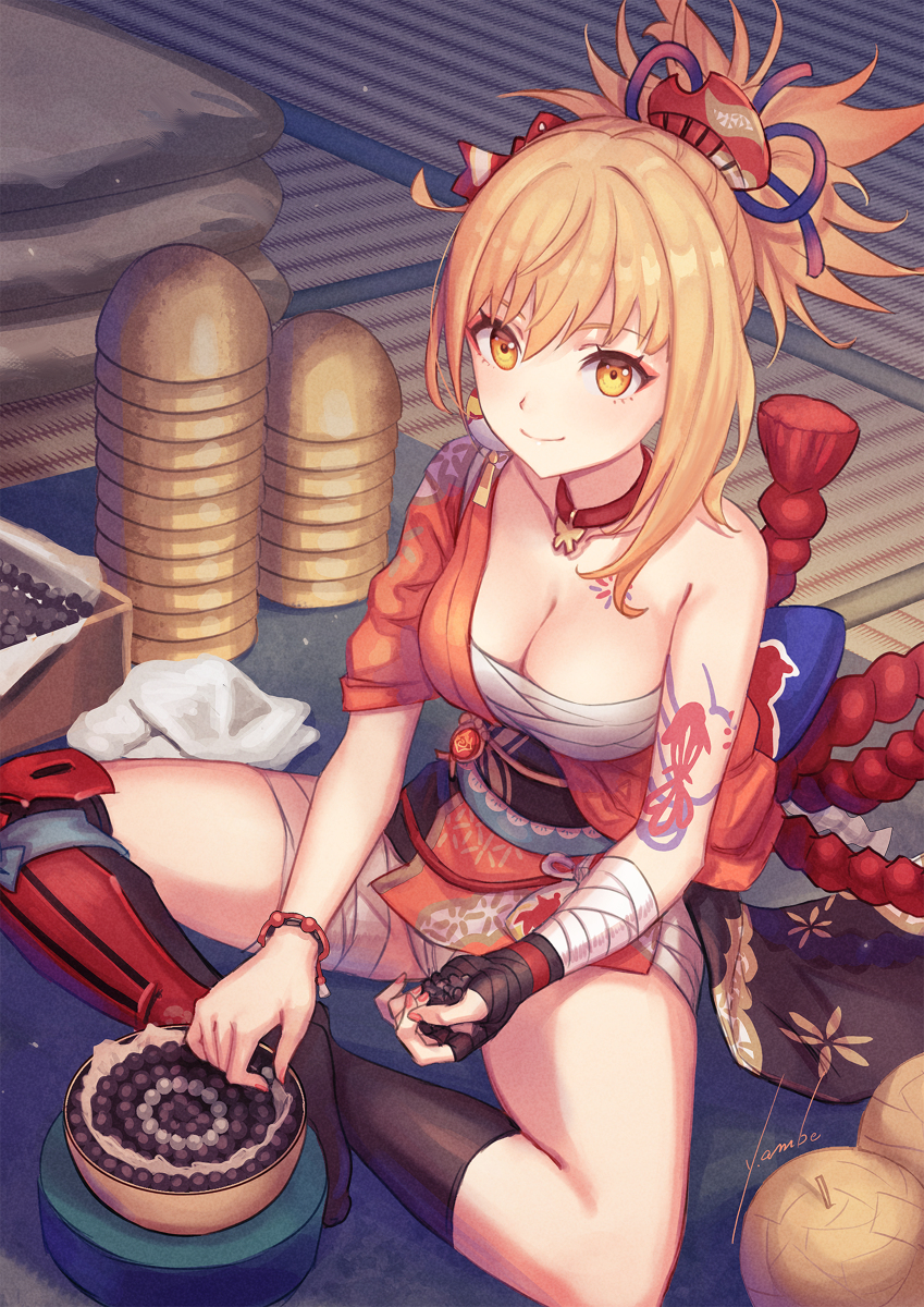 This is a pixiv picture whose title is 花火職人 宵宮ちゃん.