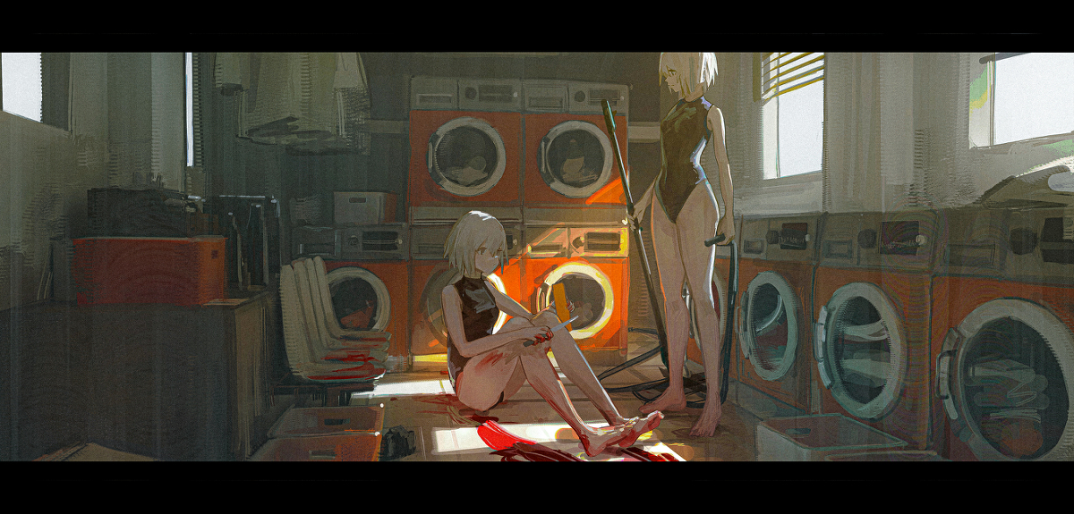 This is a pixiv picture whose title is washing machine.