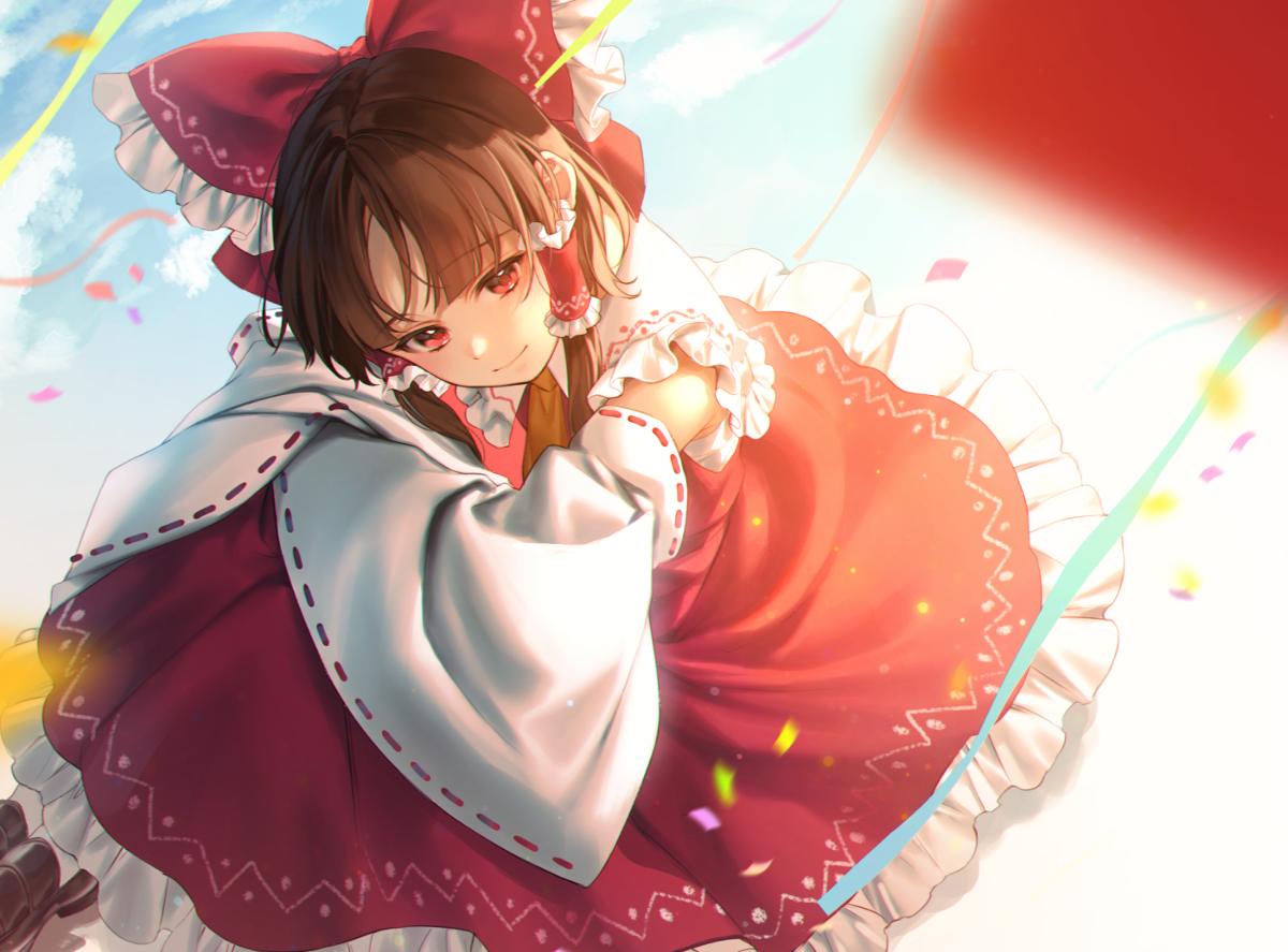 This is a pixiv picture whose title is 博麗の日.