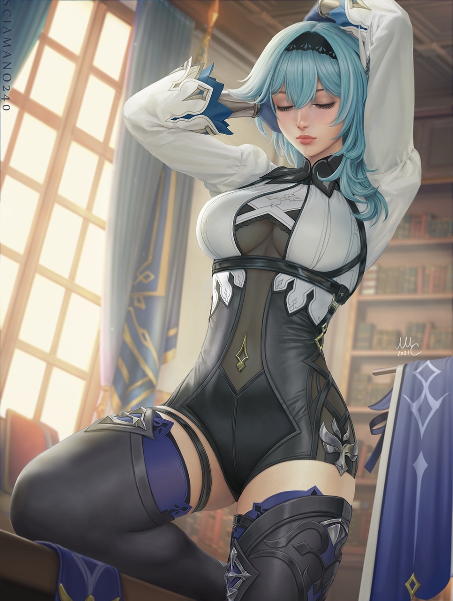 This is a pixiv picture whose title is Eula - Genshin.