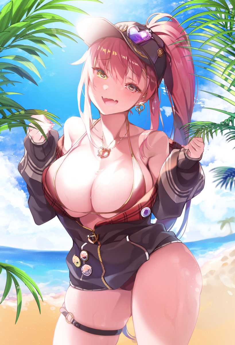 This is a pixiv picture whose title is 船長と夏休み💕.
