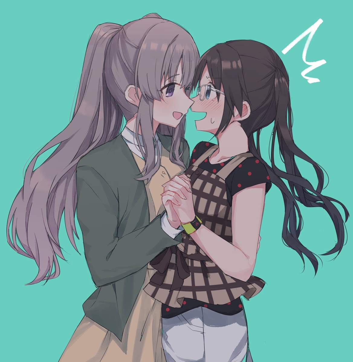 This is a pixiv picture whose title is だんだん結華からかうのが得意になってきた霧子.