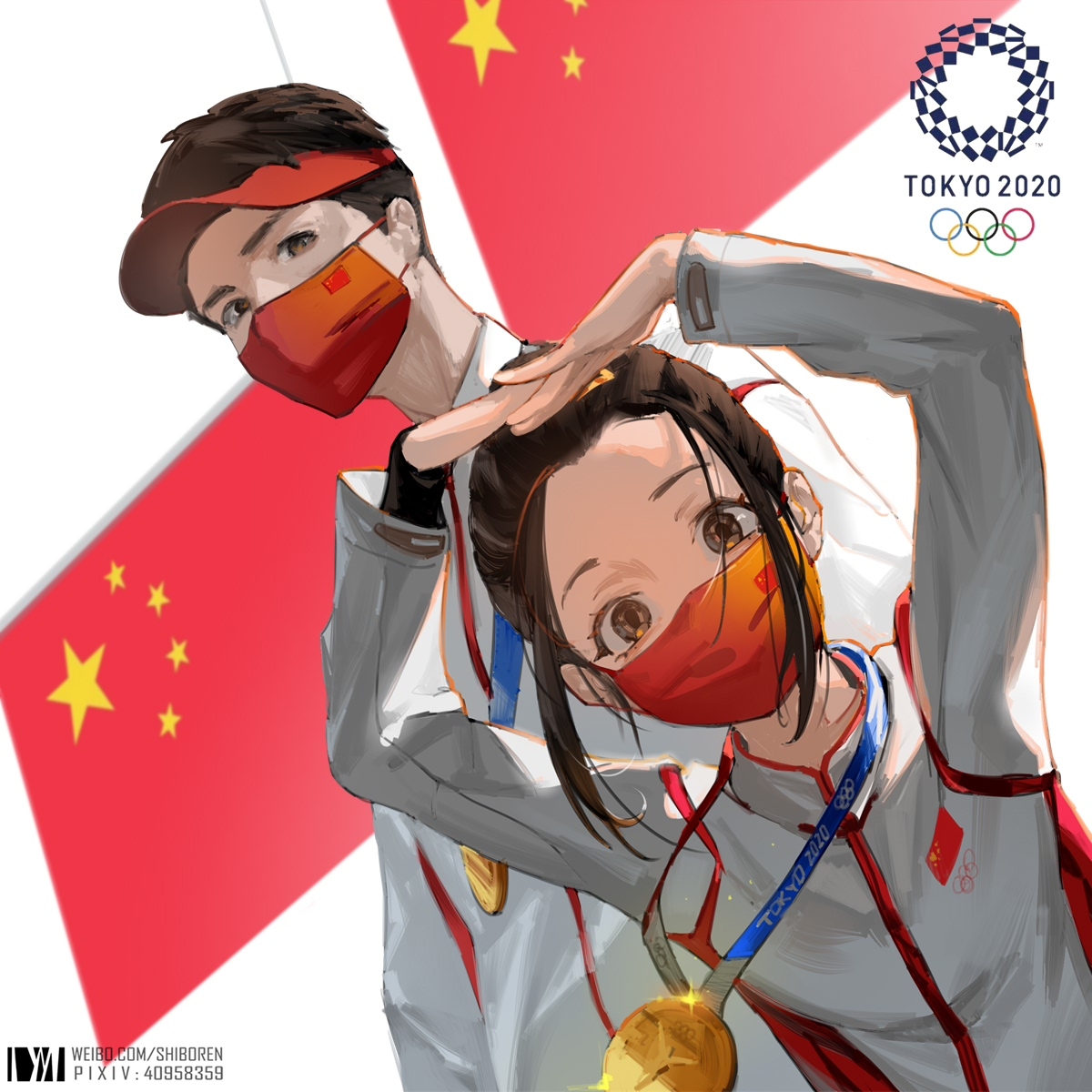 This is a pixiv picture whose title is 东京奥运2020-中国队.