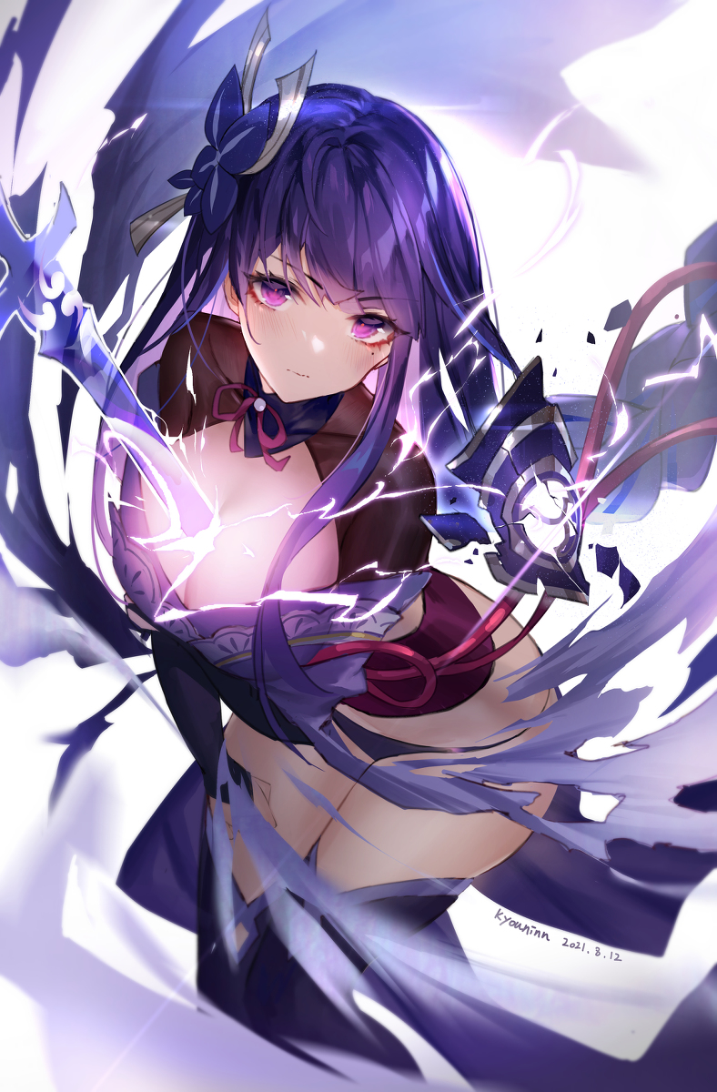 This is a pixiv picture whose title is 雷电将军.