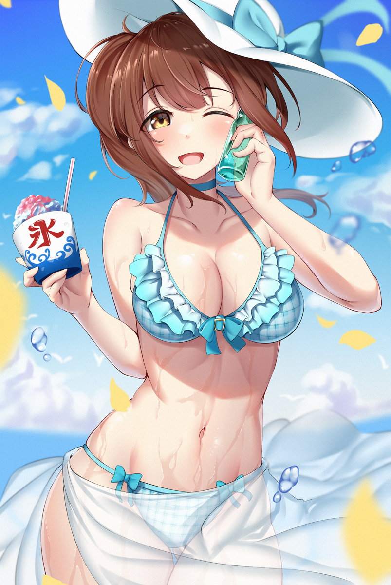 This is a pixiv picture whose title is 五十嵐響子と夏を満喫したい.