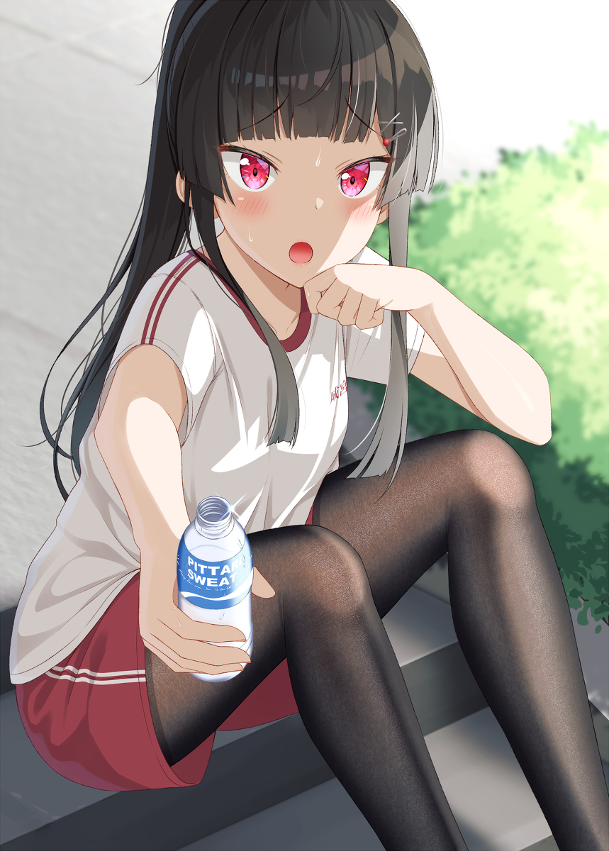 This is a pixiv picture whose title is 「ねっちゅーしよーになっちゃうよ。飲む？」.