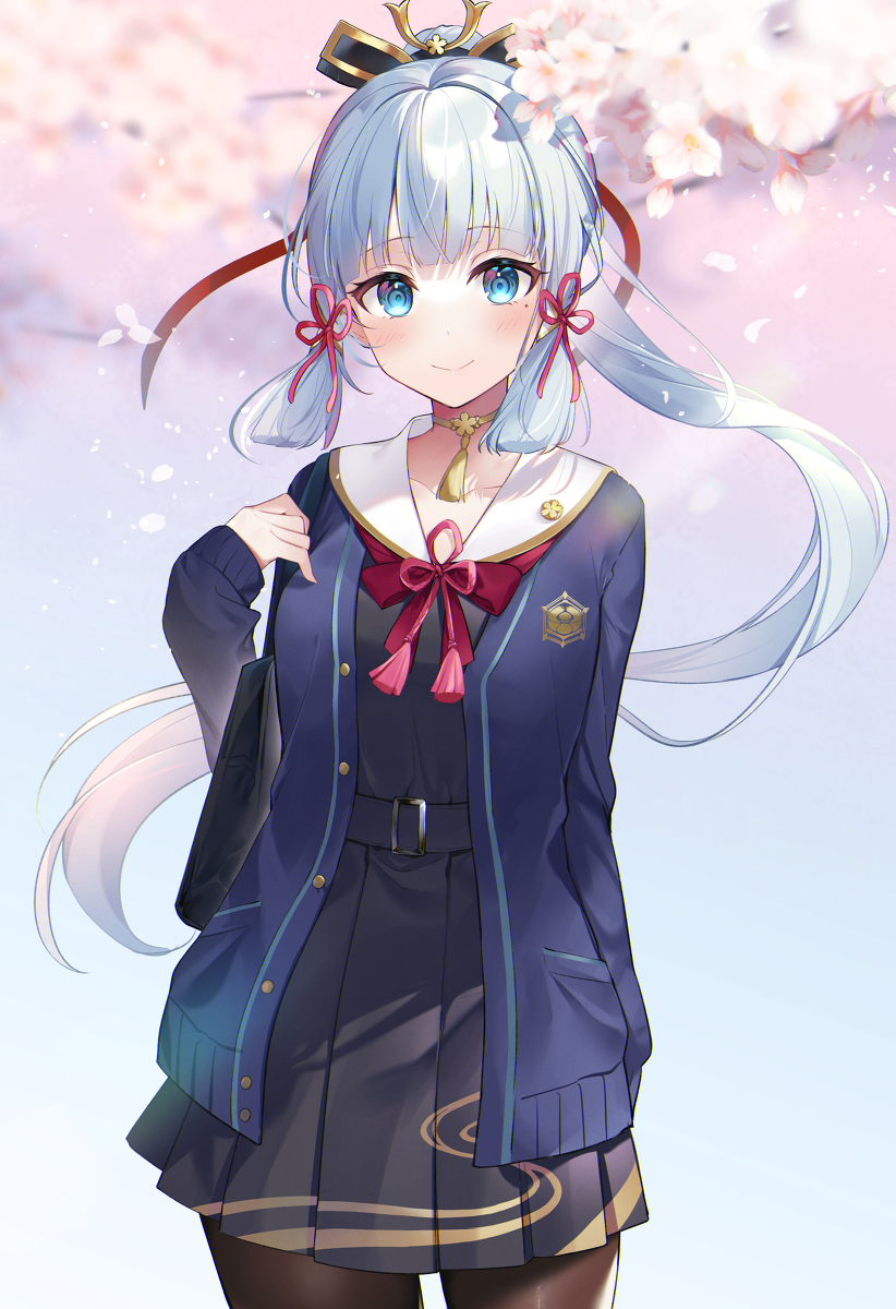 This is a pixiv picture whose title is 制服綾華ちゃん.