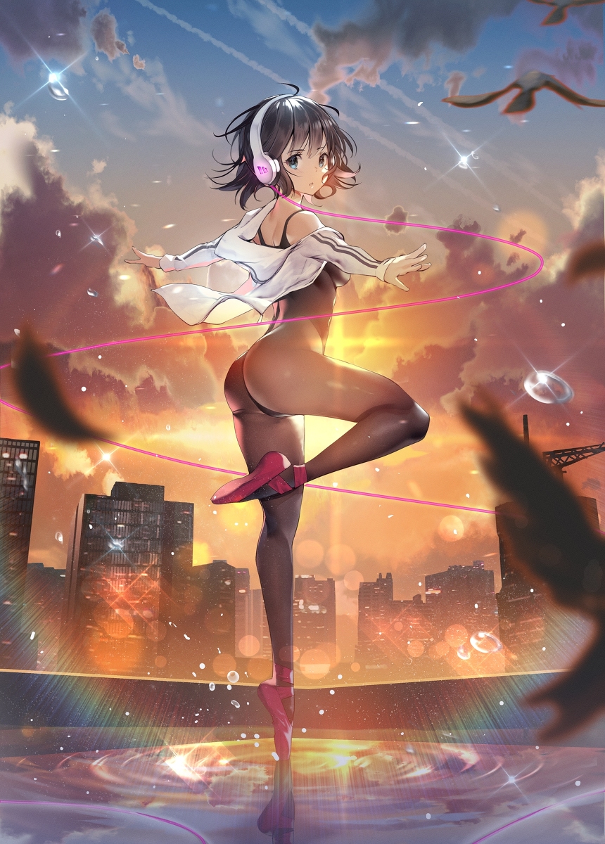 This is a pixiv picture whose title is dance on the roof.