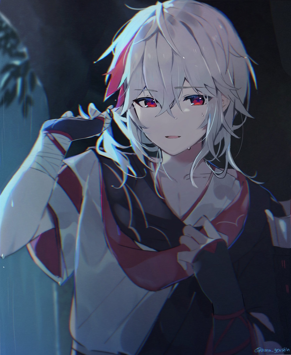 This is a pixiv picture whose title is 雨宿り.