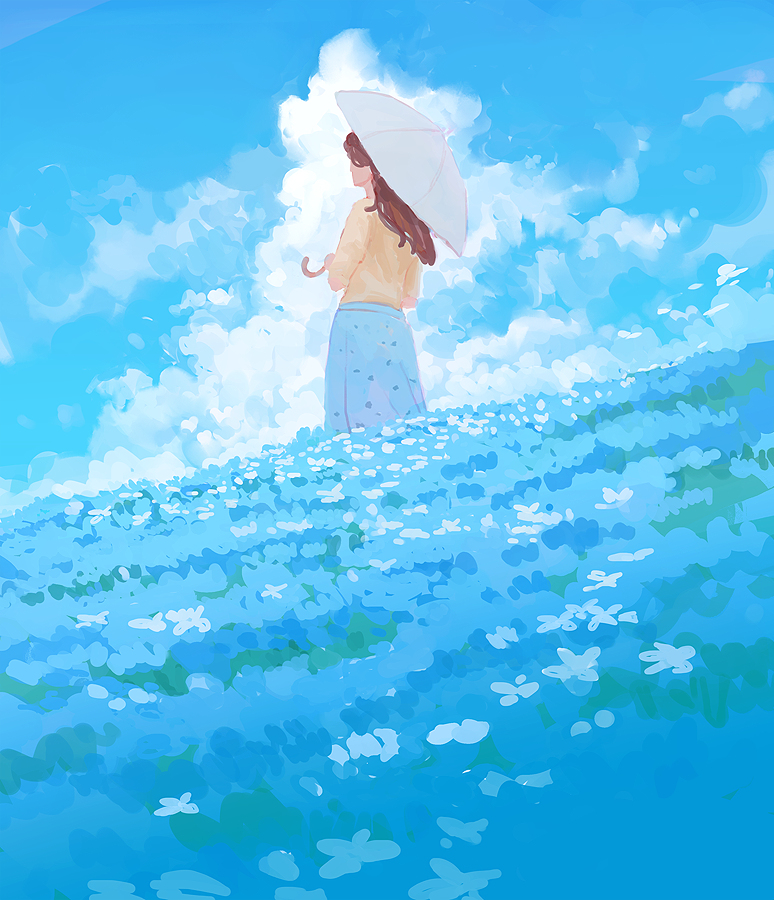 This is a pixiv picture whose title is Blue.