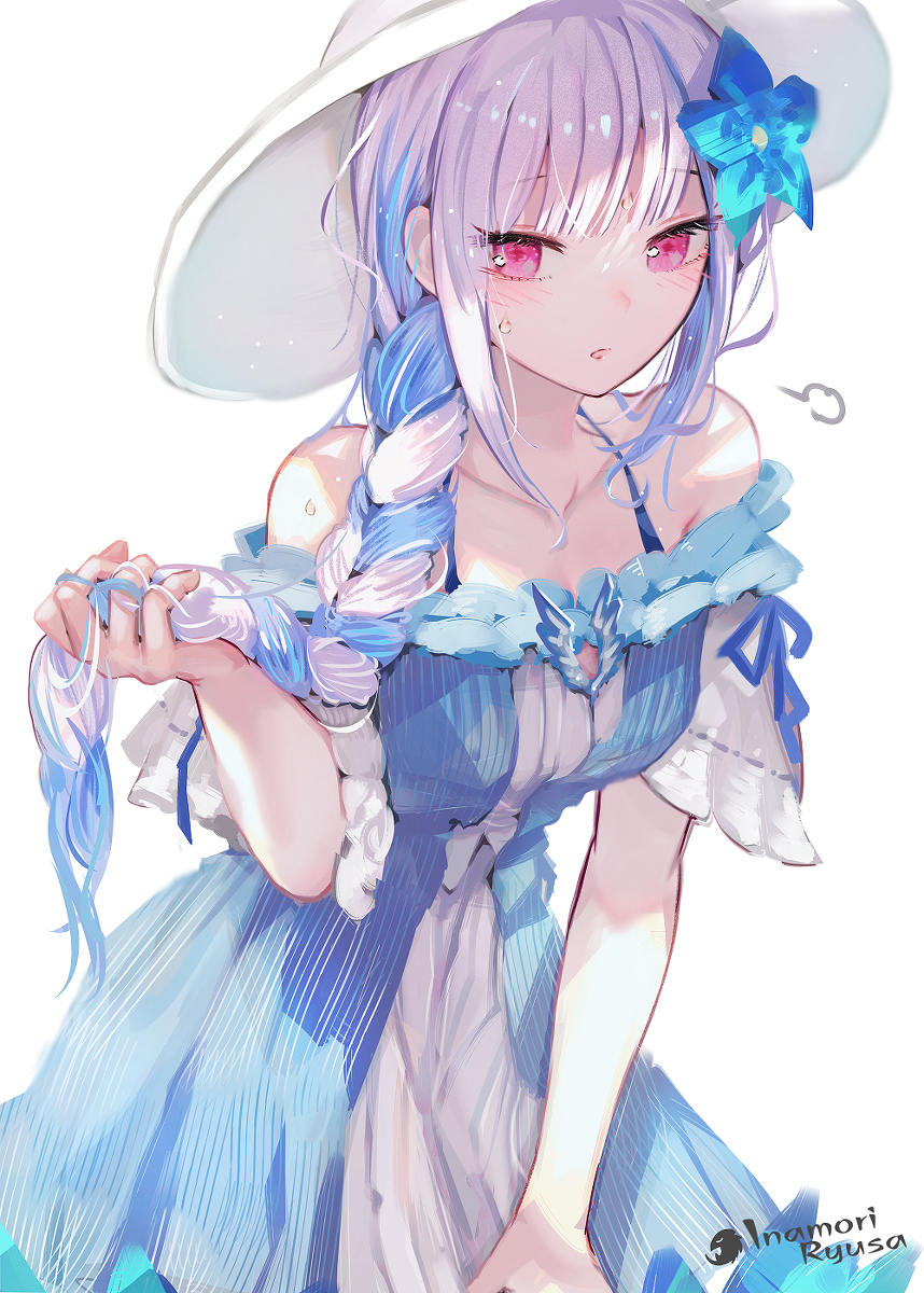 This is a pixiv picture whose title is サイド三編み.