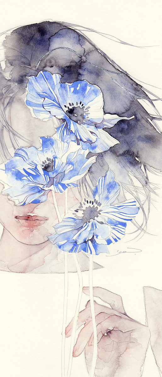 This is a pixiv picture whose title is 花影（かえい）.