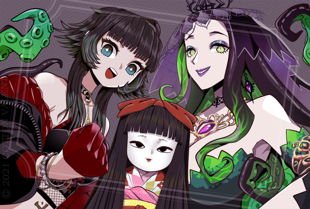 This is a pixiv picture whose title is 💀🌸🦠.