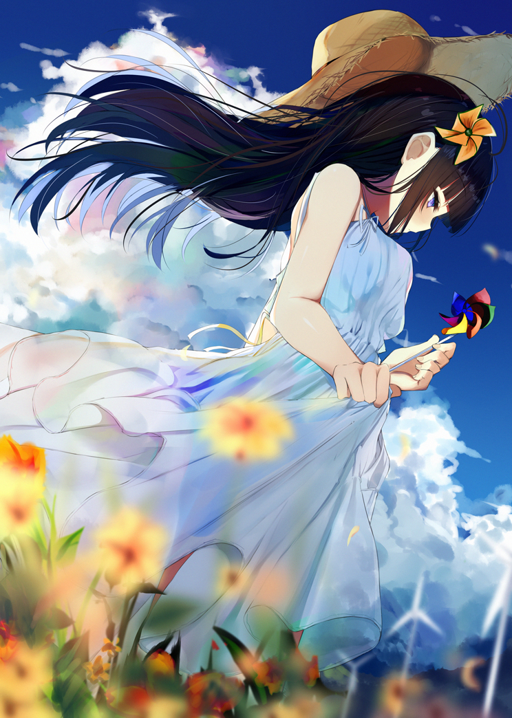 This is a pixiv picture whose title is 夏の雲と夏の風.