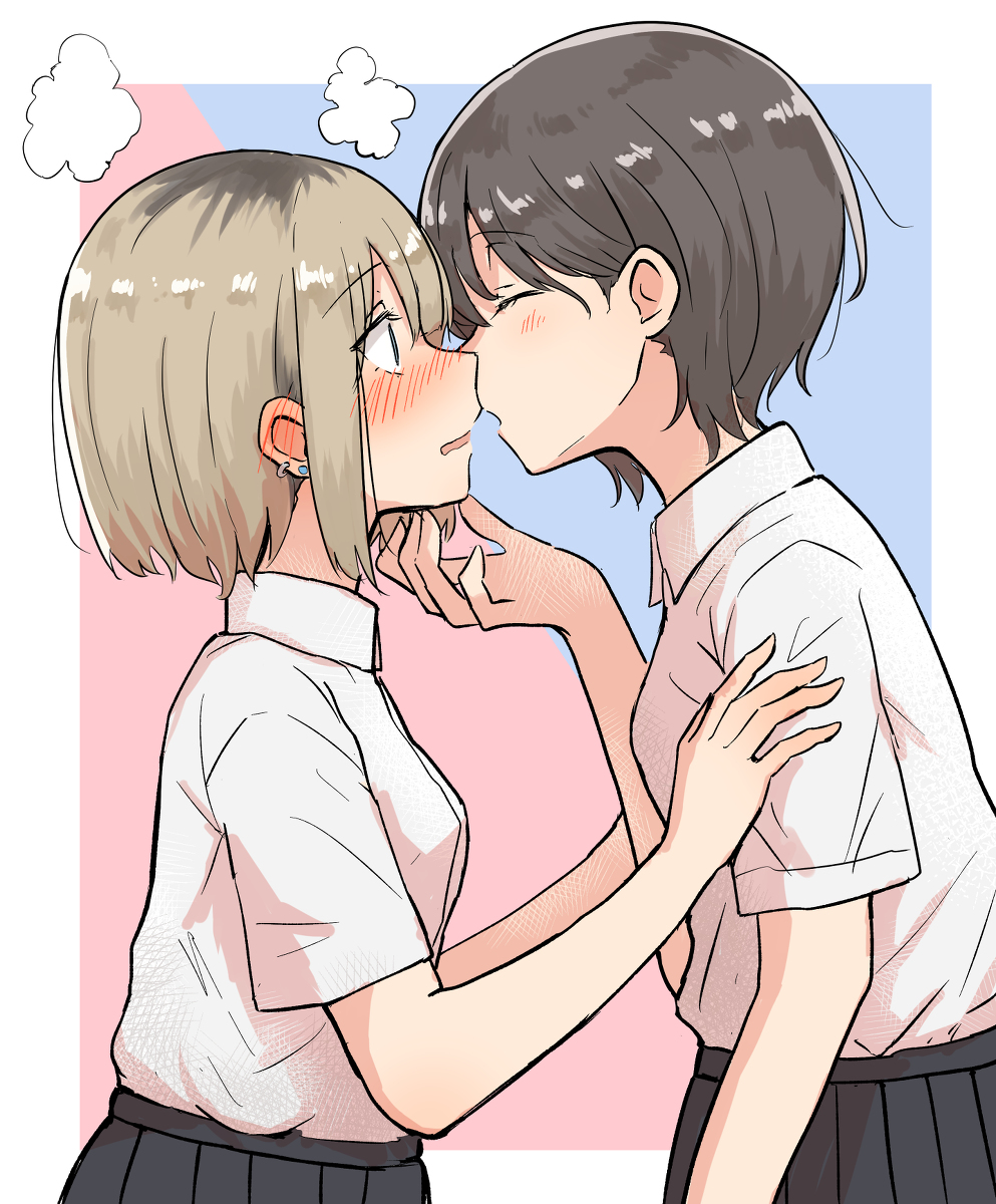 This is a pixiv picture whose title is 百合つめあわせ(キス多め).