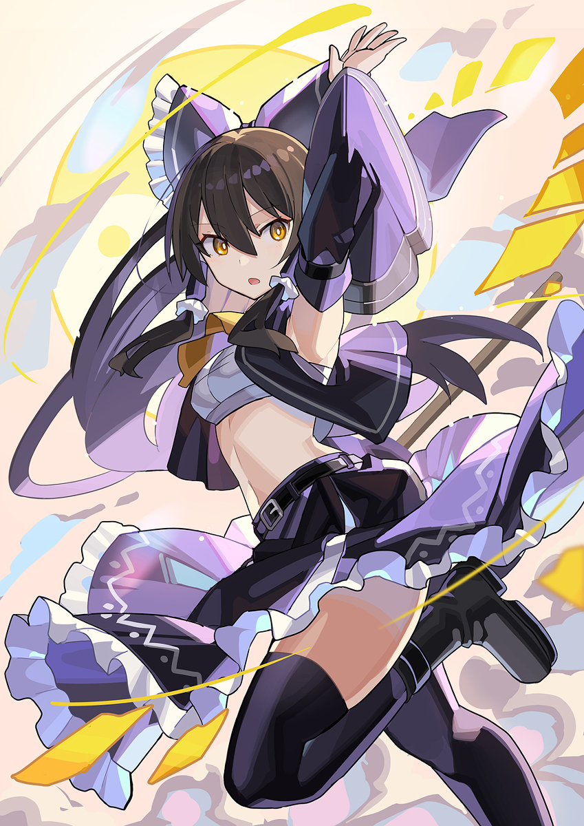This is a pixiv picture whose title is 黒霊夢.