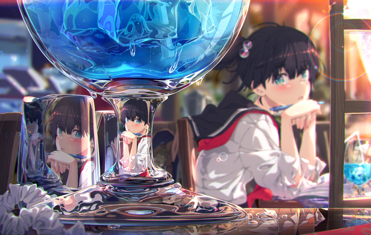 This is a pixiv picture whose title is glass.