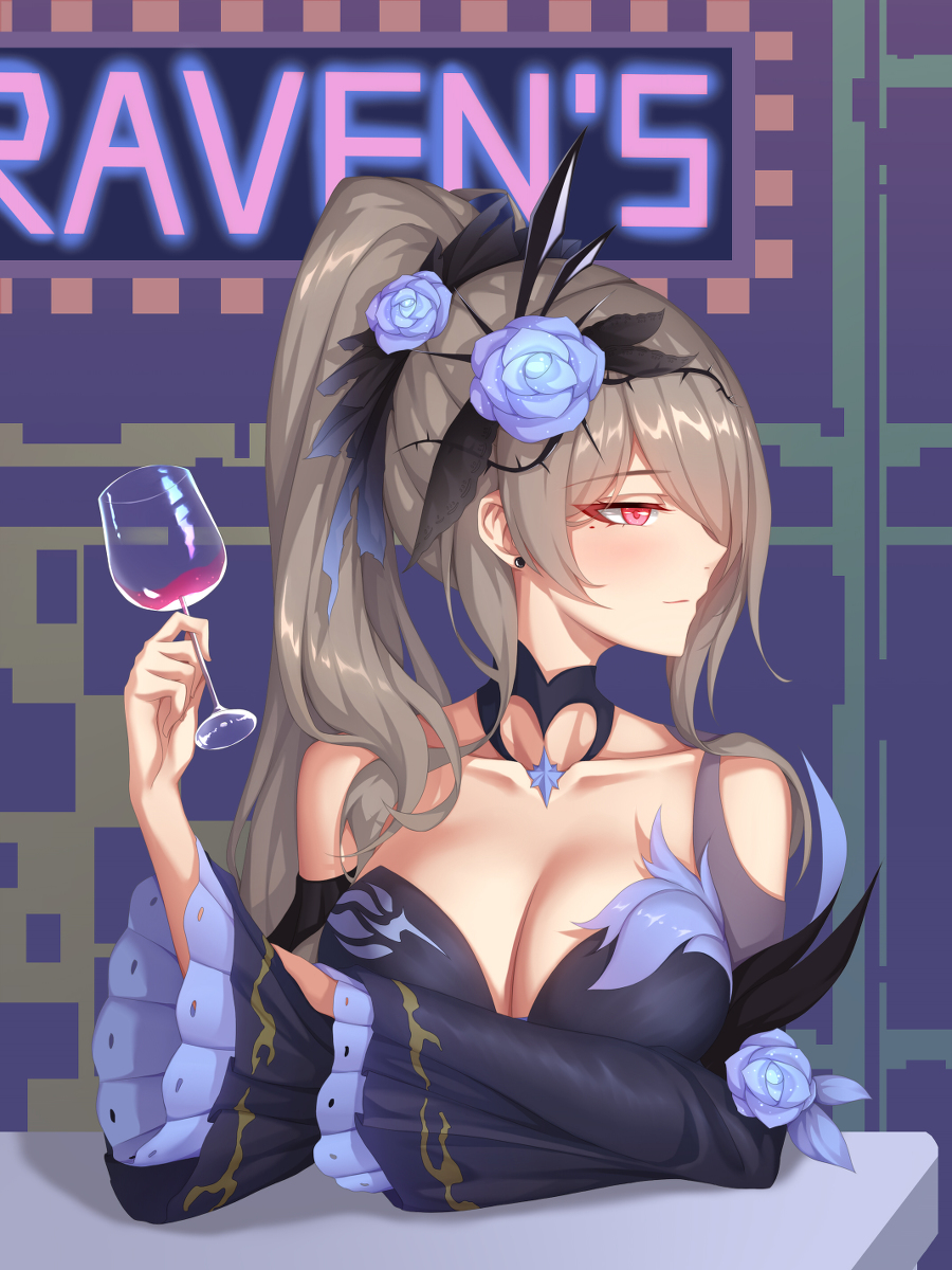 This is a pixiv picture whose title is 马尾迷迭.