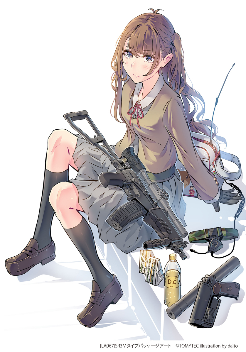 This is a pixiv picture whose title is 銃×女の子.