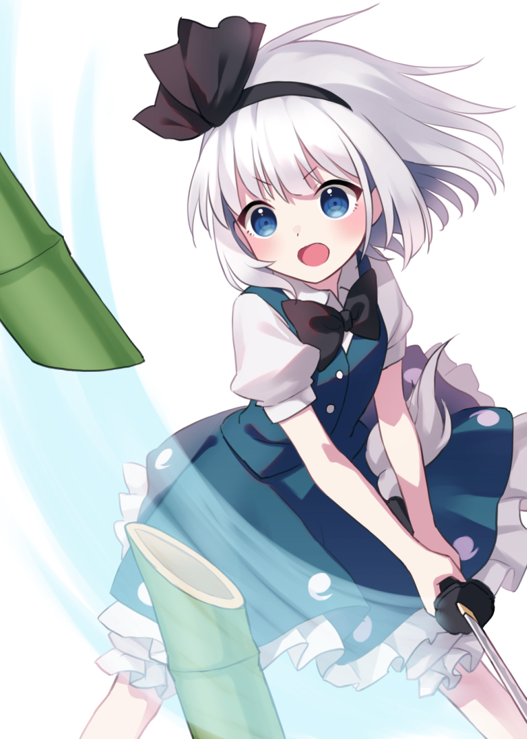 This is a pixiv picture whose title is 剣術修行する妖夢ちゃん.