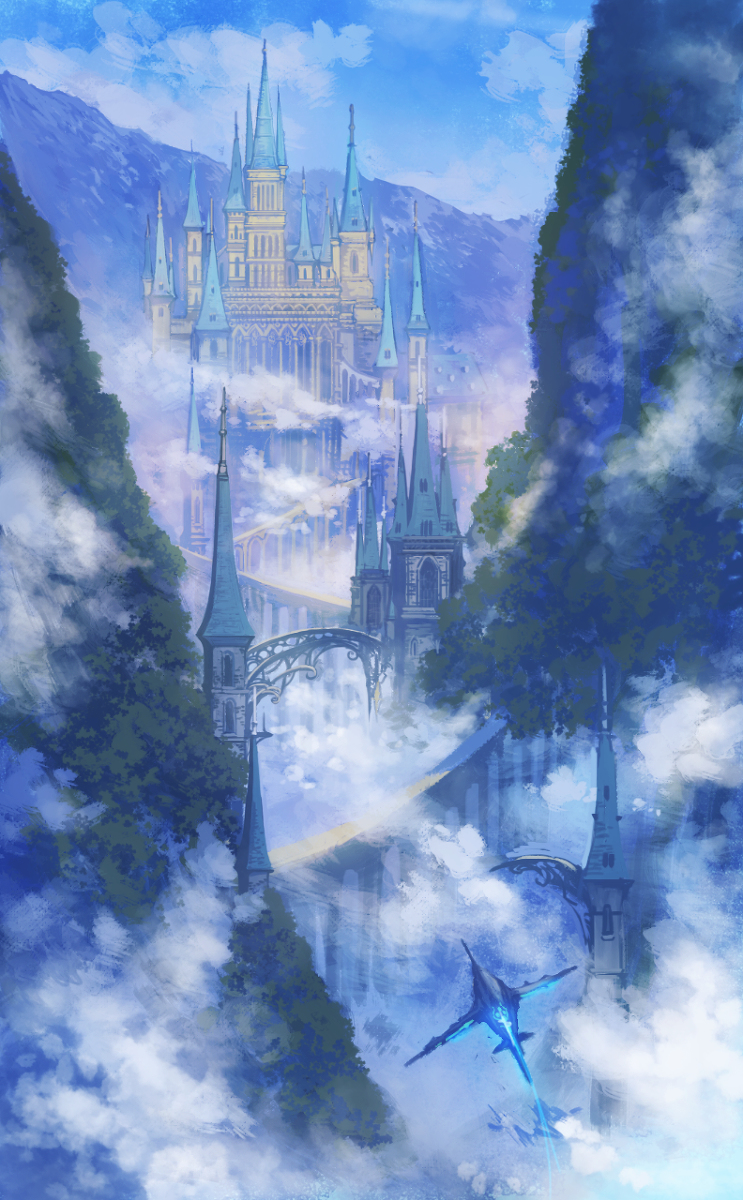 This is a pixiv picture whose title is 空谷の幻城.