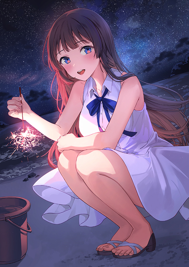 This is a pixiv picture whose title is 線香花火.