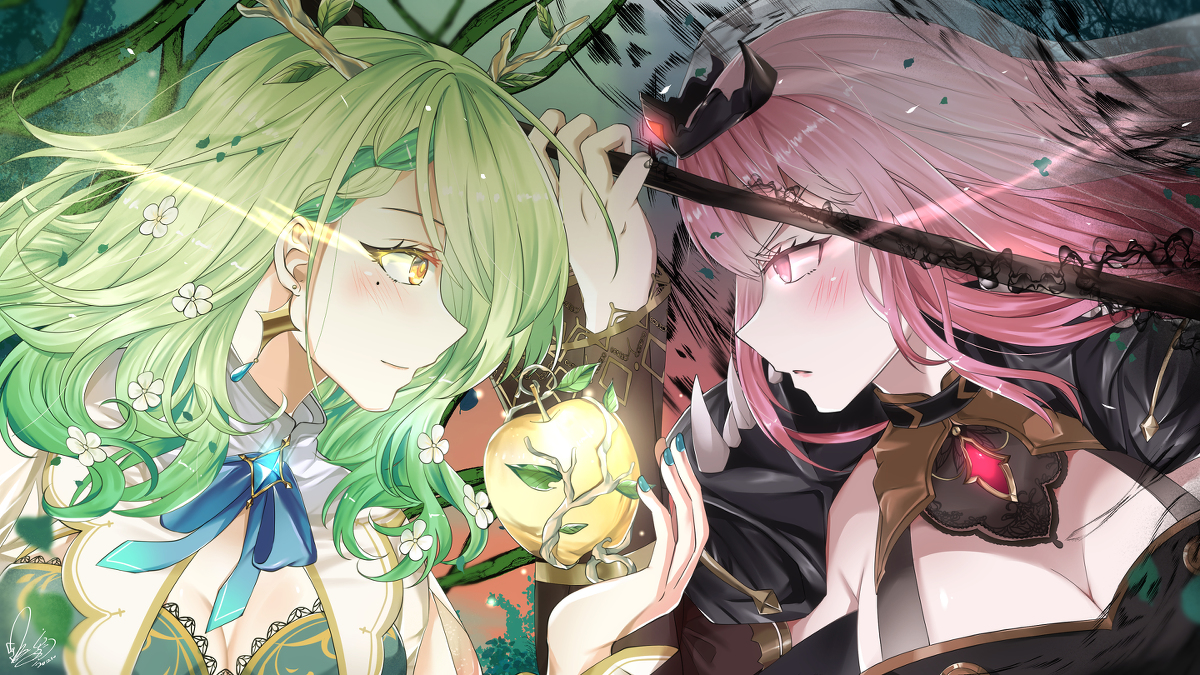 This is a pixiv picture whose title is Ceres Fauna vs Mori Calliope.