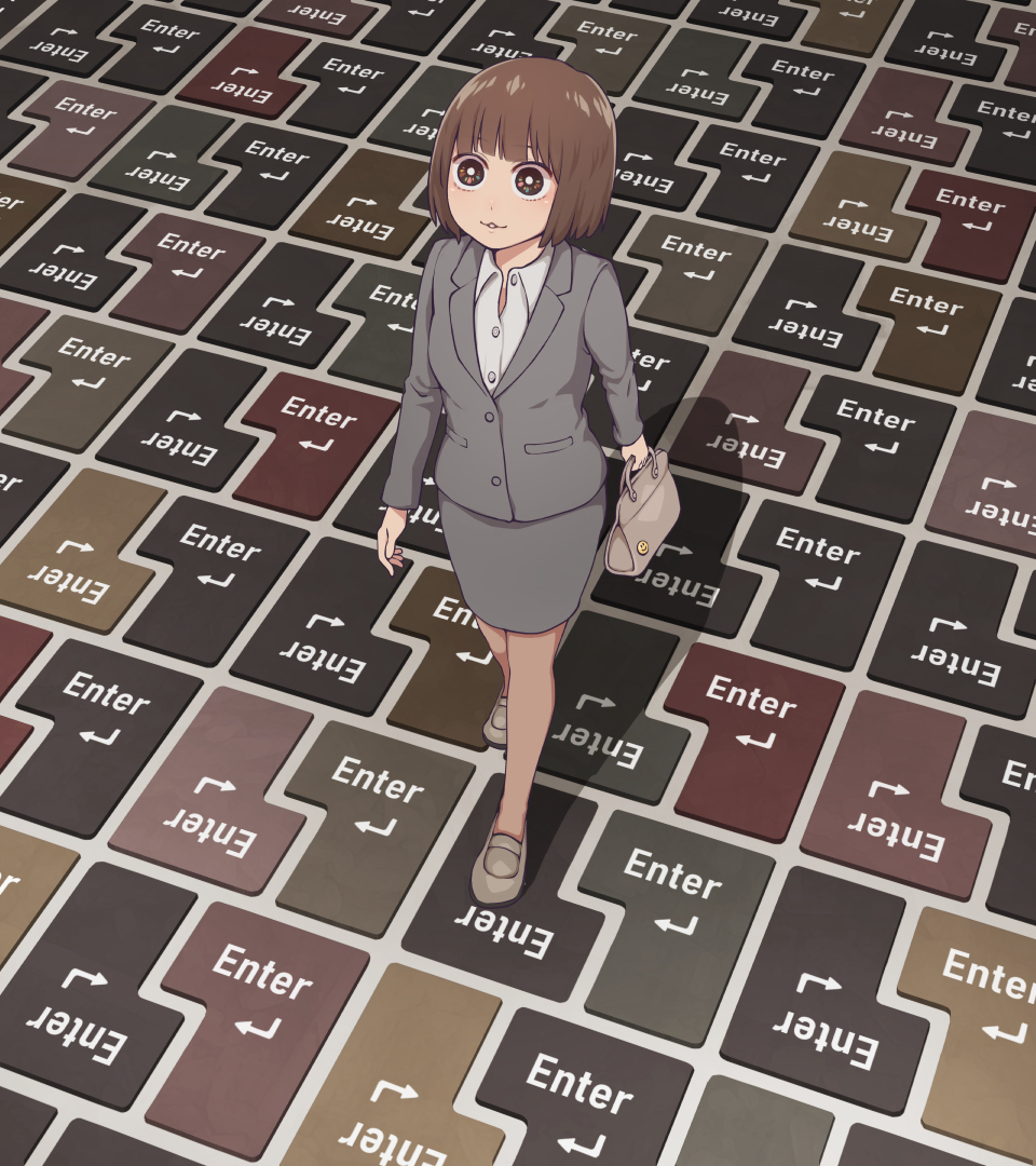 This is a pixiv picture whose title is エンターキーだけ押していたい.