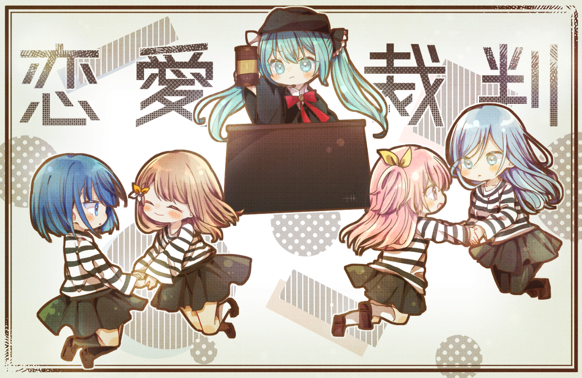 This is a pixiv picture whose title is 恋愛裁判！.