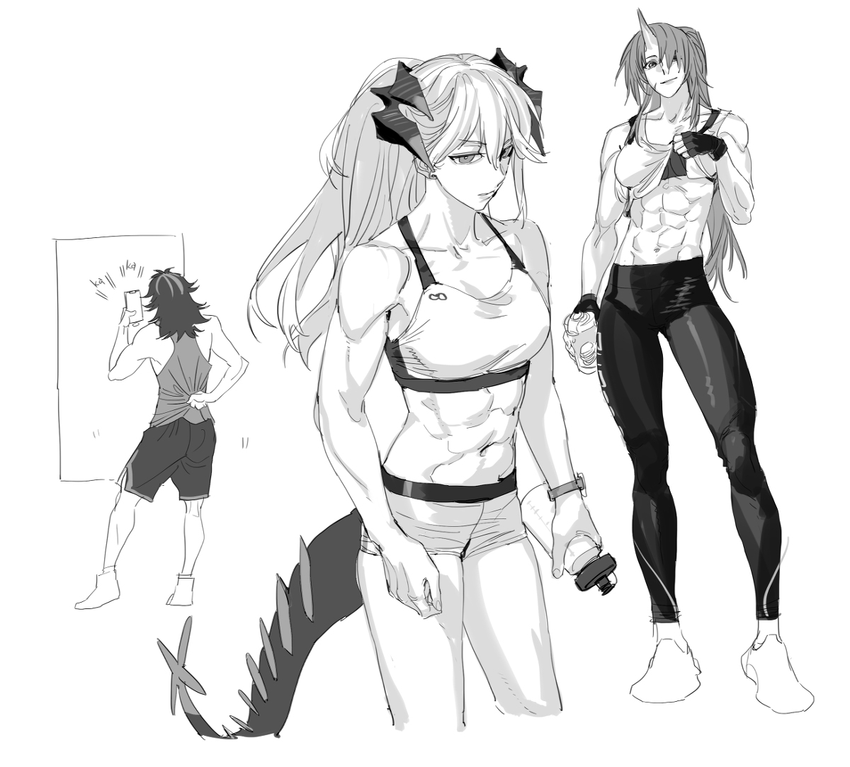 This is a pixiv picture whose title is 腹肌.