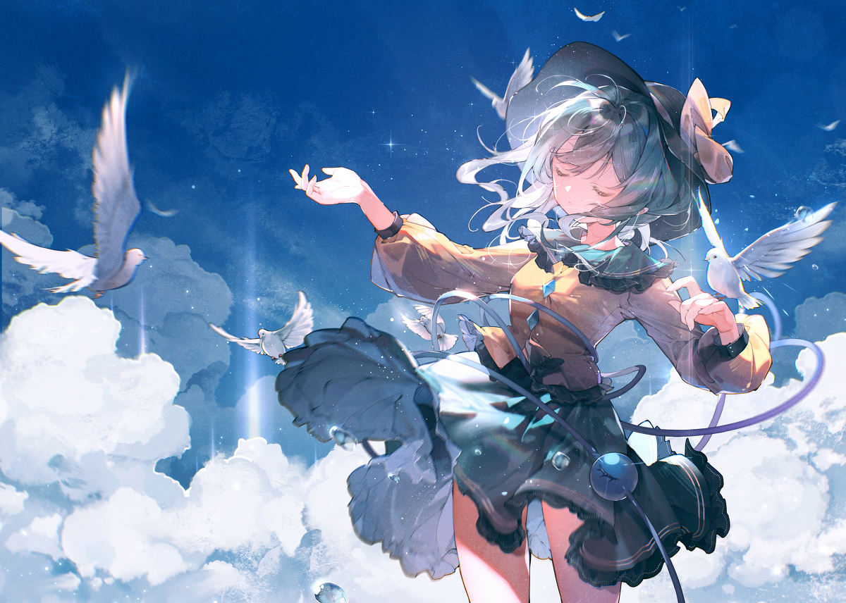 This is a pixiv picture whose title is 「聴いて」.