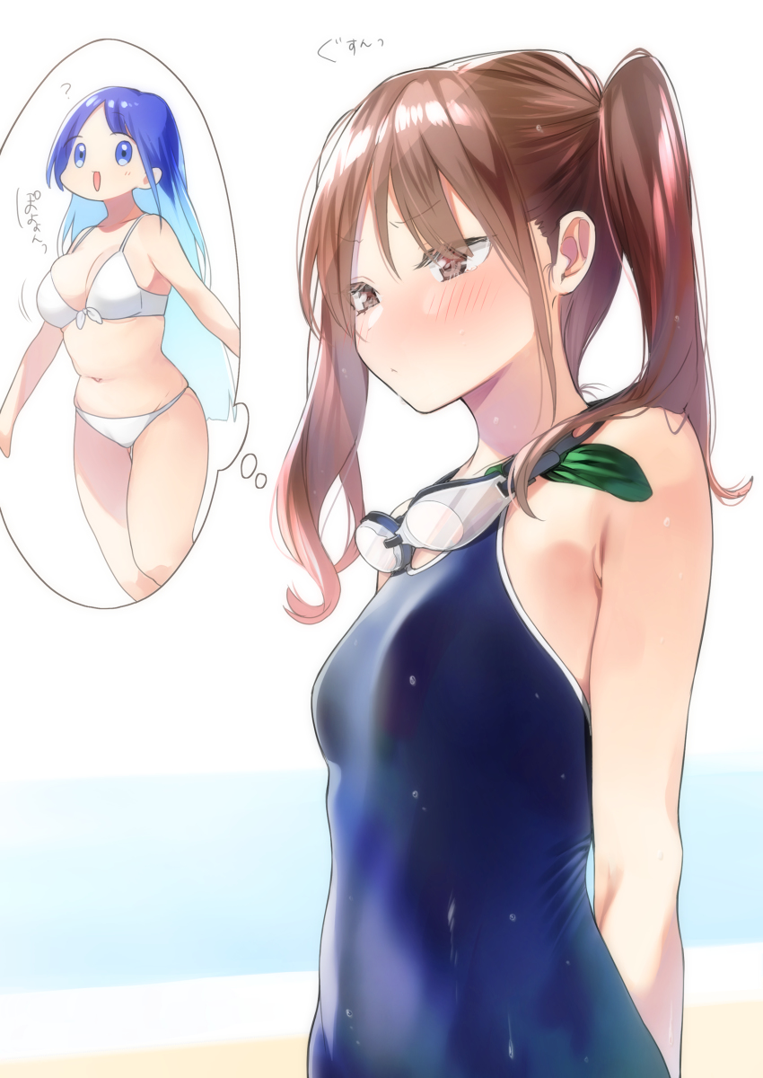 This is a pixiv picture whose title is 「…まだ大きくなるかも知れないもん…」.