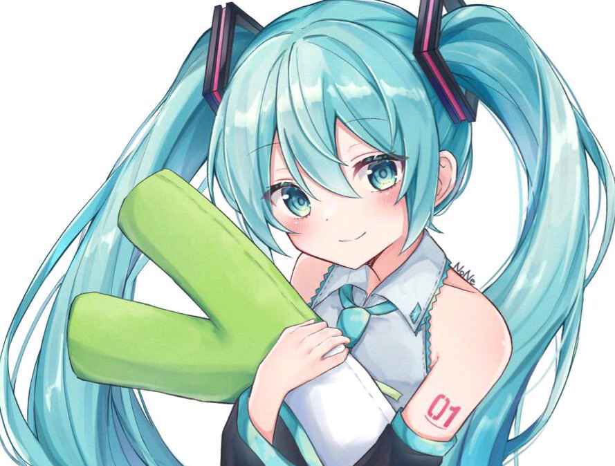 This is a pixiv picture whose title is ネギクッションみくさん.