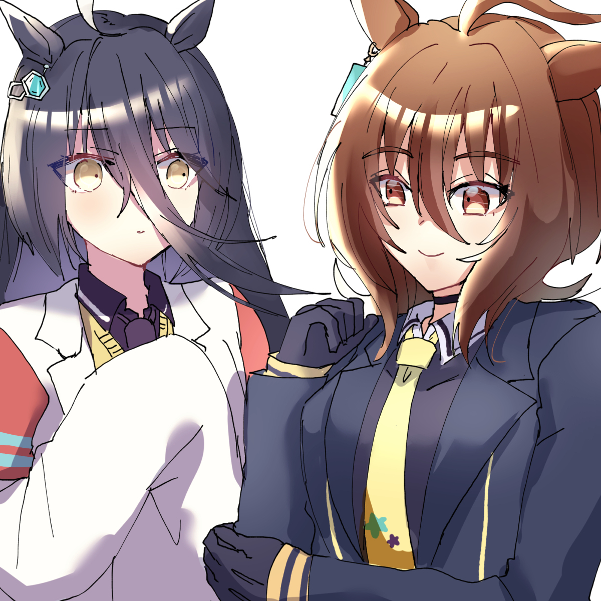 This is a pixiv picture whose title is 【28日目】カフェと勝負服交換.