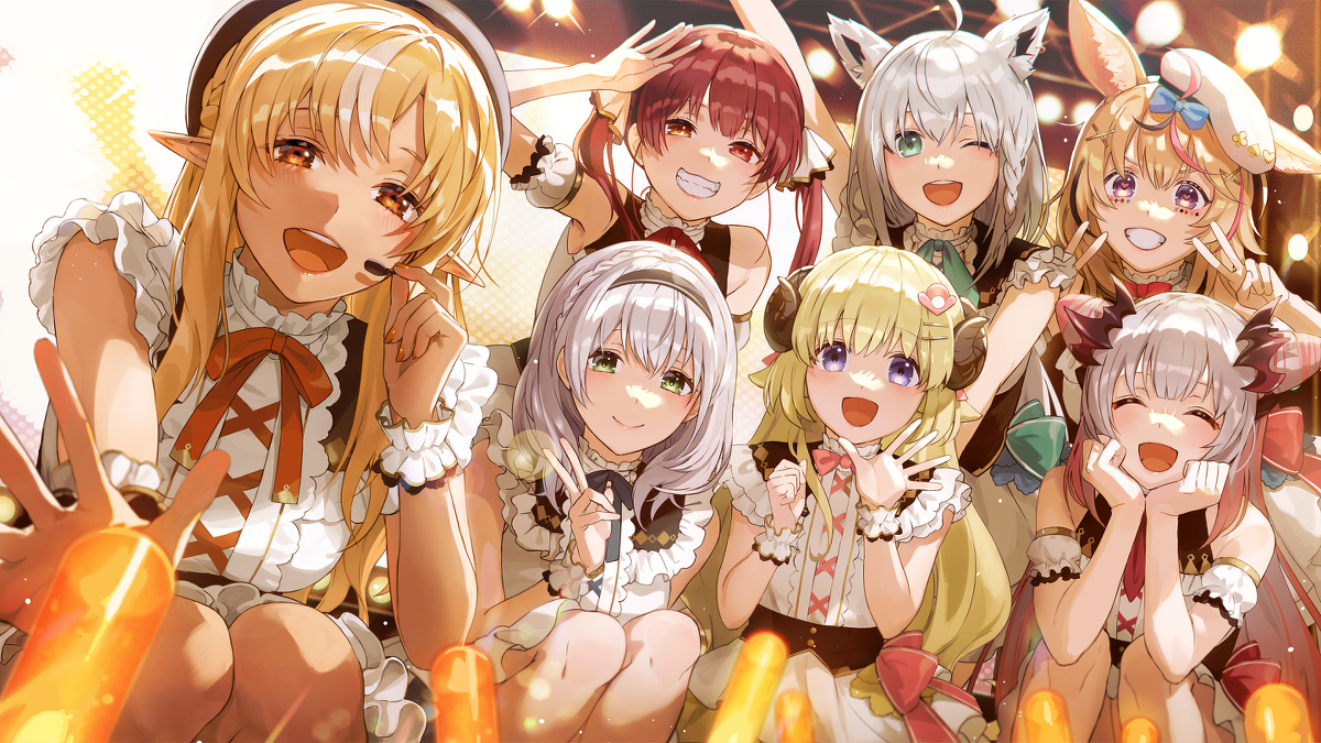 This is a pixiv picture whose title is 2周年記念ライブ！.