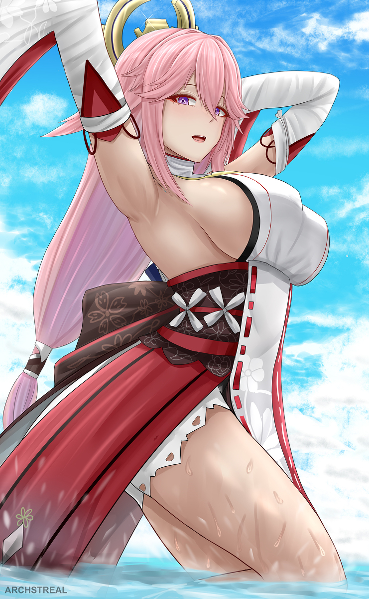 This is a pixiv picture whose title is Yae Miko 💦.