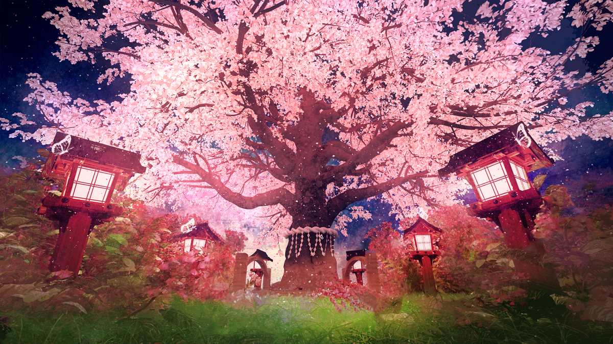 This is a pixiv picture whose title is 幽雅に咲かせ、墨染の桜.