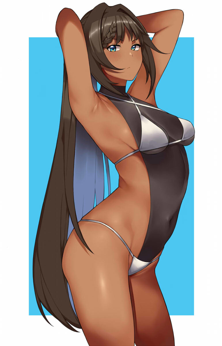 This is a pixiv picture whose title is 褐色.