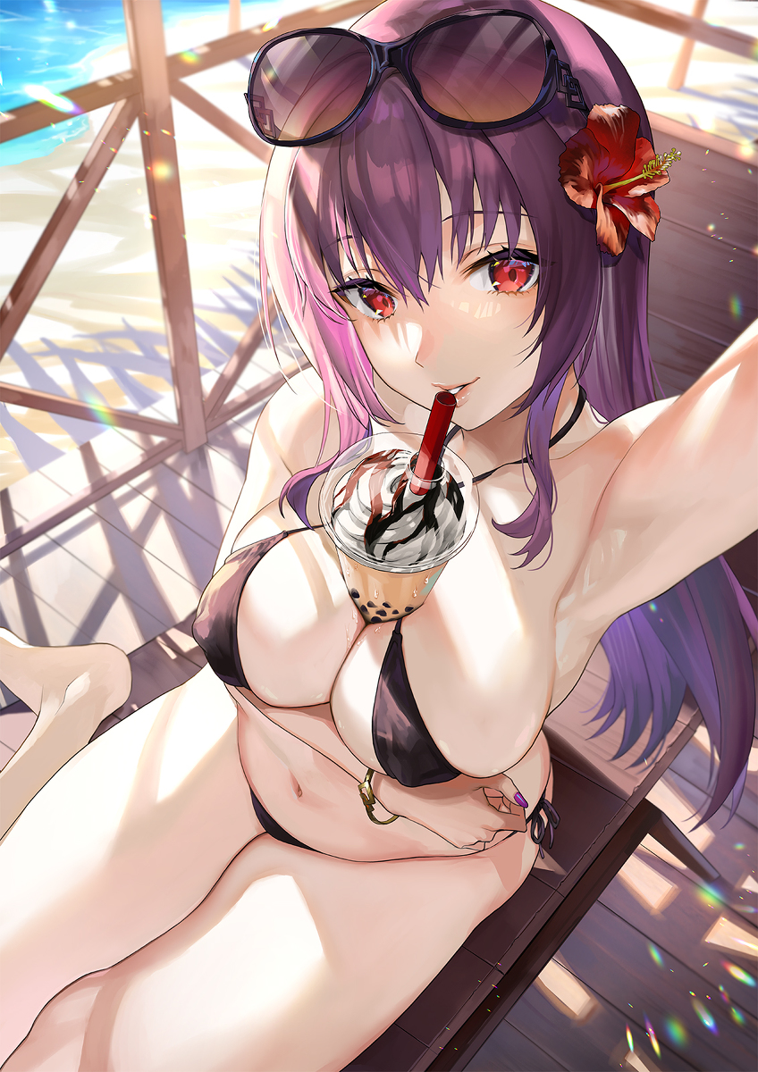 This is a pixiv picture whose title is タピオカチャレンジ.