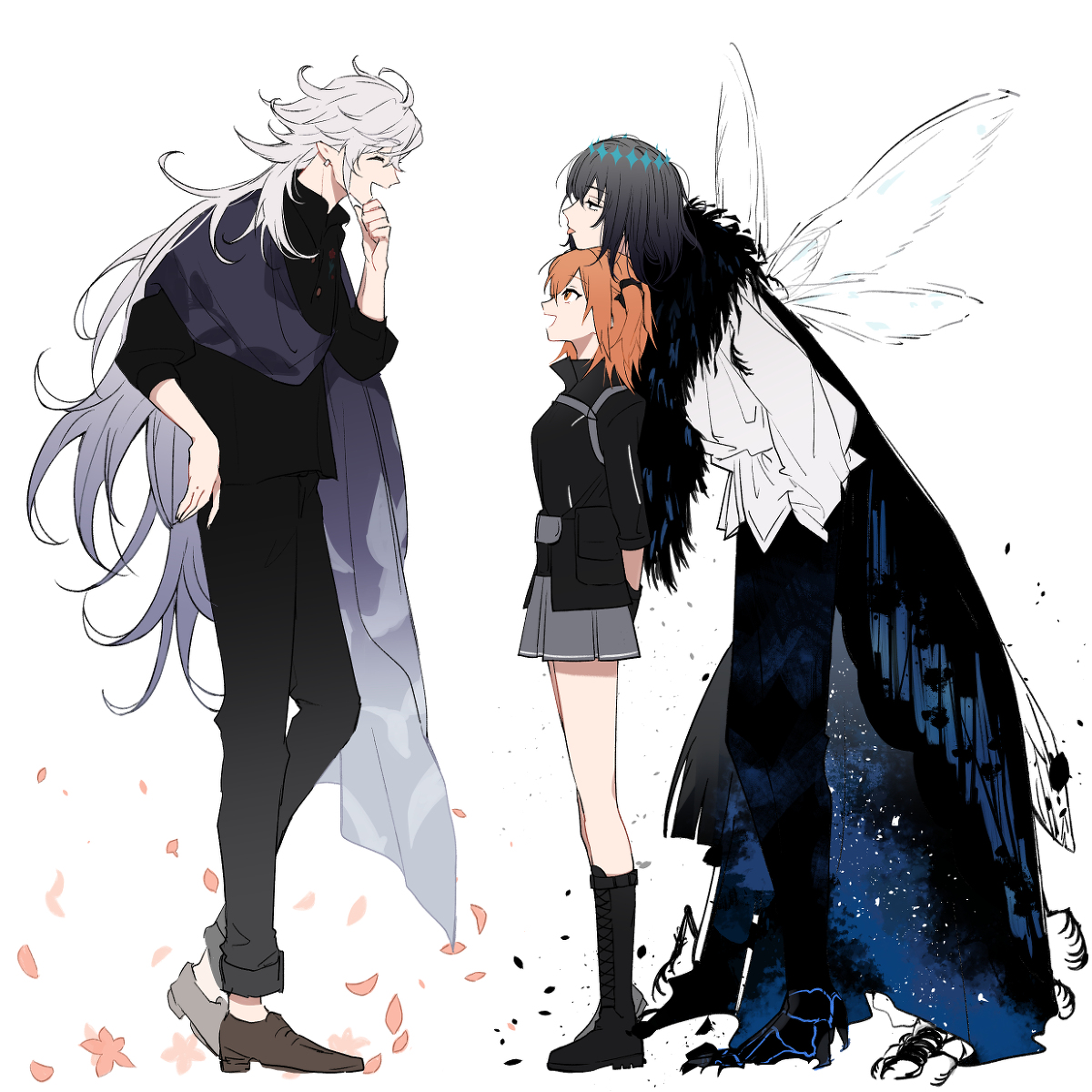 This is a pixiv picture whose title is 弊デアのマーリンとオベロン＋ぐだちゃん.