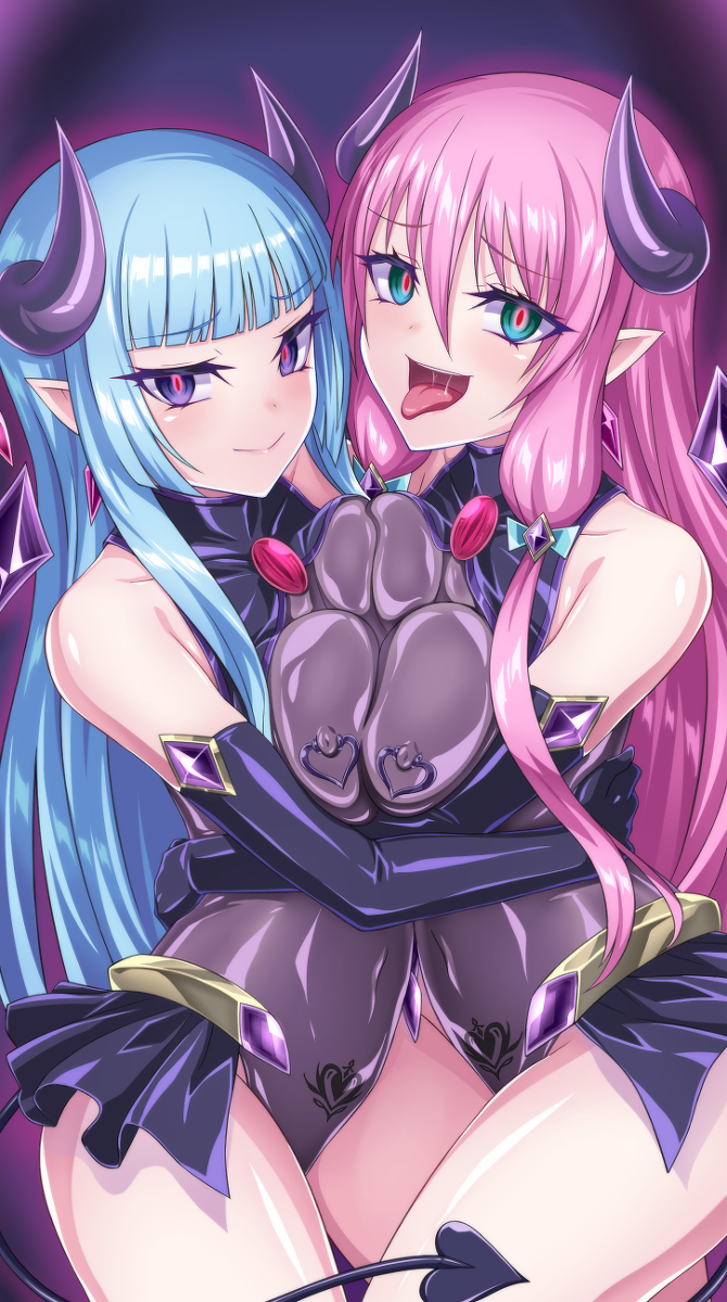 This is a pixiv picture whose title is 【skebリクエスト】オリジナルキャラクター悪堕ち.