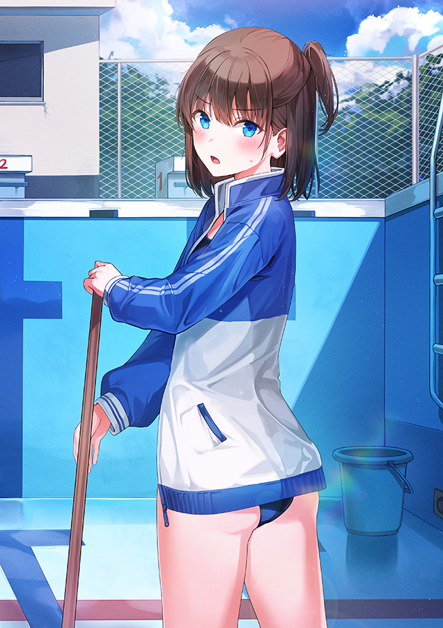 This is a pixiv picture whose title is 先輩！ボーっとしてないで手伝ってください！.