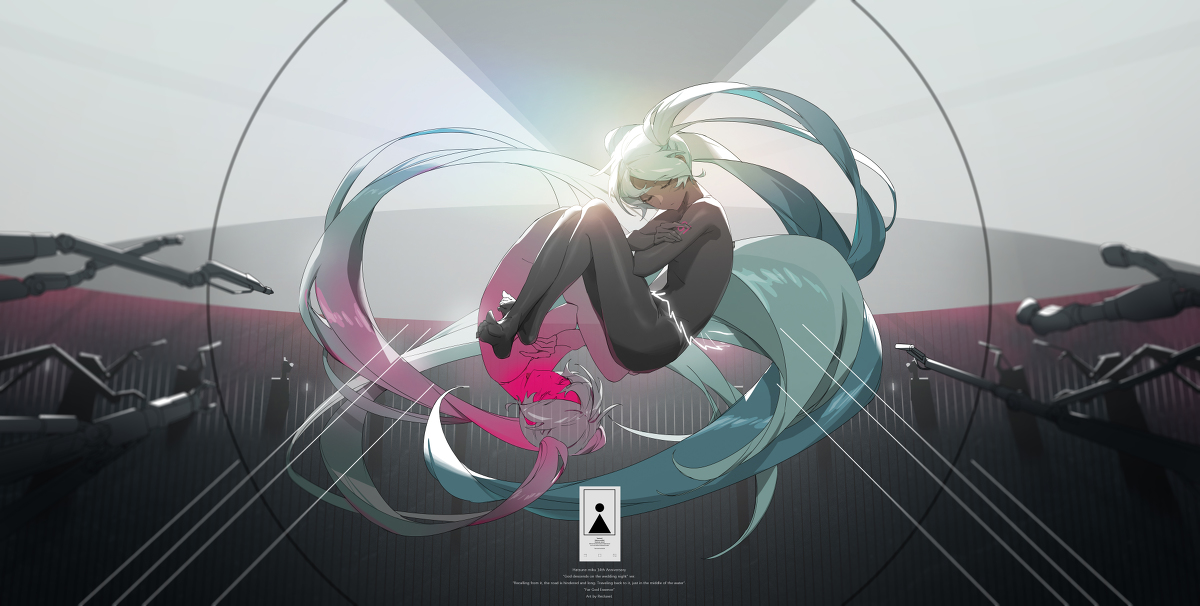 This is a pixiv picture whose title is Hatsune Miku 14th Anniversary.