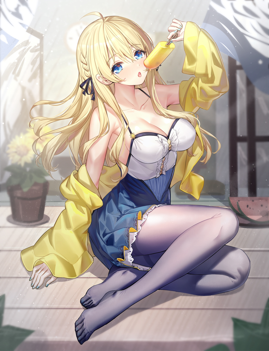 This is a pixiv picture whose title is 夏日双葉.