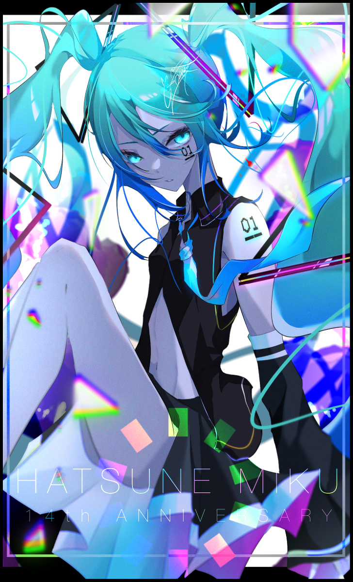 This is a pixiv picture whose title is 初音ミク14ANNIVERSARY.