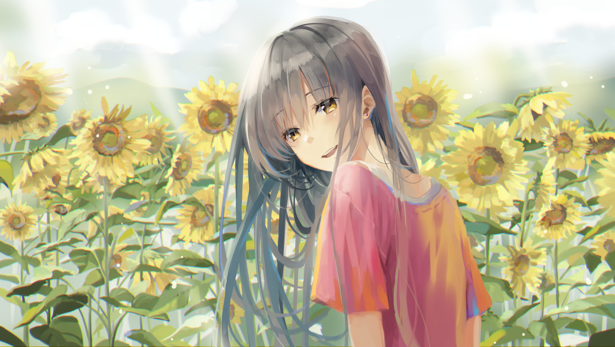 This is a pixiv picture whose title is ひまわり畑.