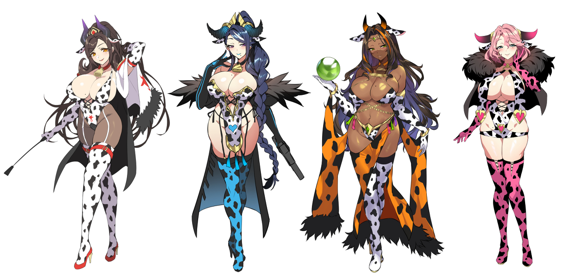 This is a pixiv picture whose title is ウシ族新キャラクター.