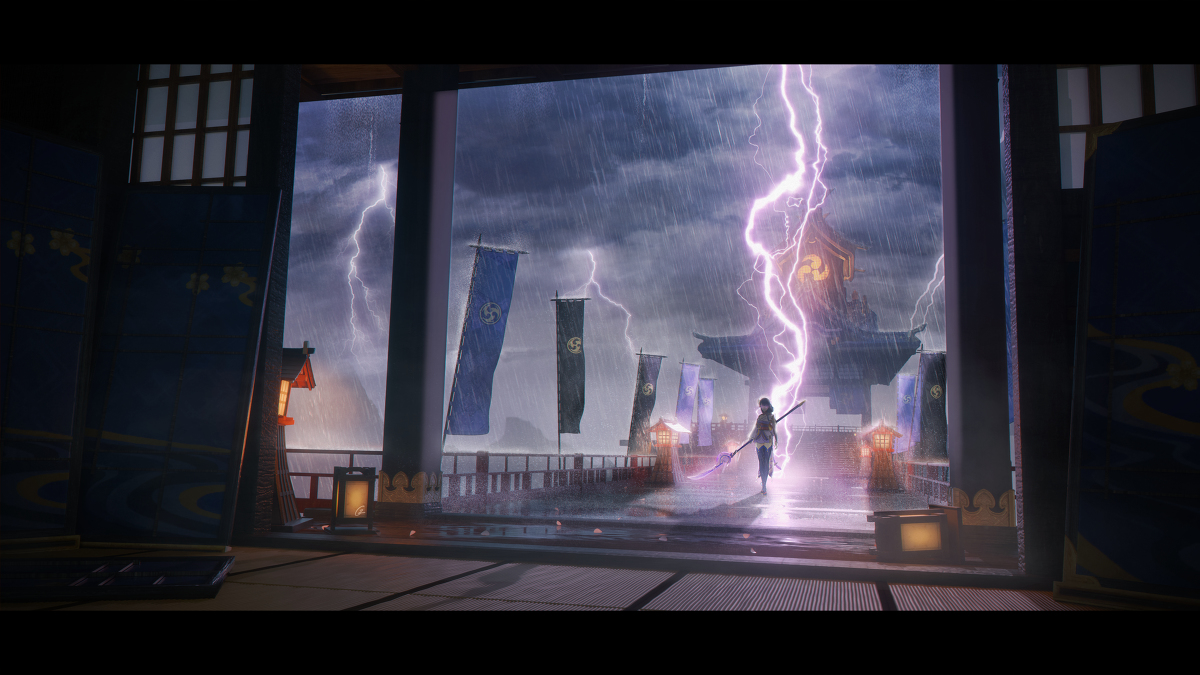 This is a pixiv picture whose title is 雷神 降臨.