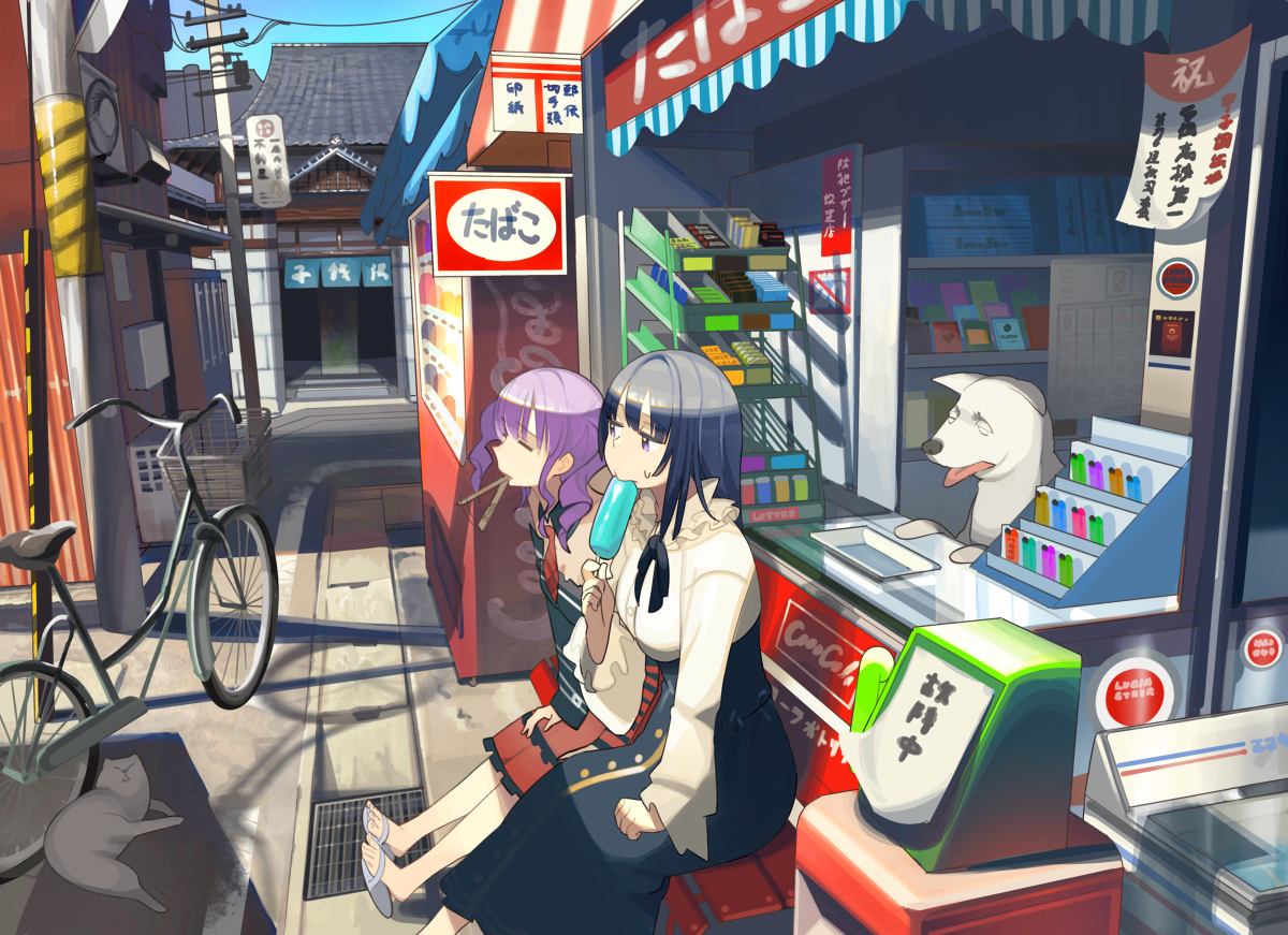 This is a pixiv picture whose title is 夏の路地裏.