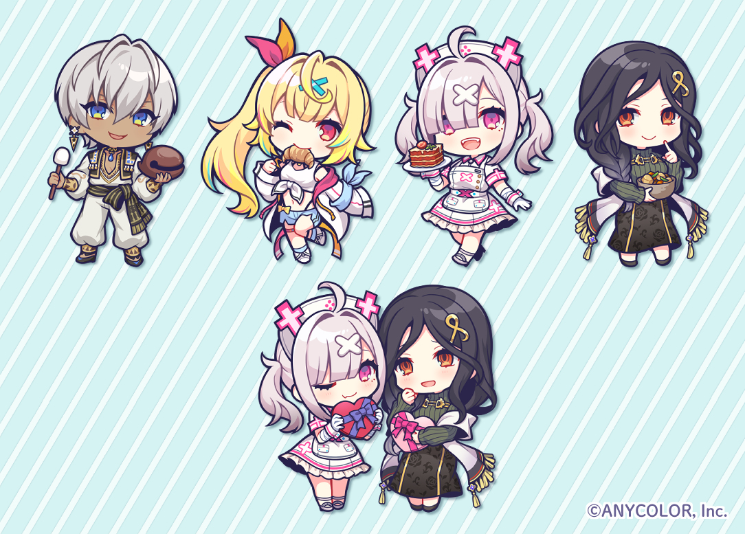 This is a pixiv picture whose title is にじさんじ×カーテン魂SD.